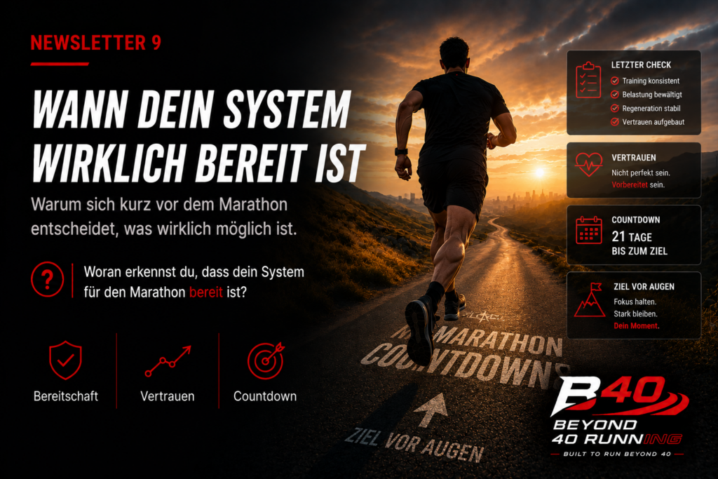 Marathonvorbereitung vor dem Berlin Marathon – Newsletter 9 von BEYOND 40 RUNNING zur Wettkampfbereitschaft